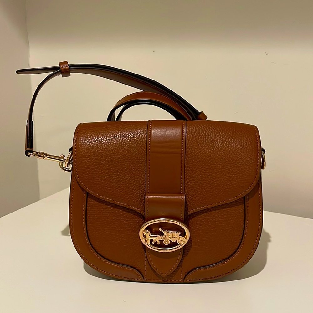 Brown Leather Coach Georgie Saddle Bag